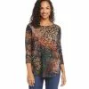 Karen Kane Tie-Dye Burnout Shirttail Top -karen kane Sales Shop karenkane 2022 fall 3L11199 TD 001