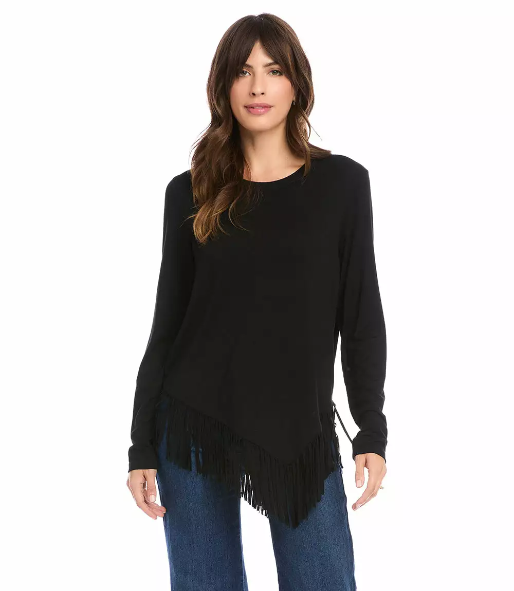 Karen Kane Petite Size Asymmetric Fringe Top 3 Karen Kane Petite Size Asymmetric Fringe Top