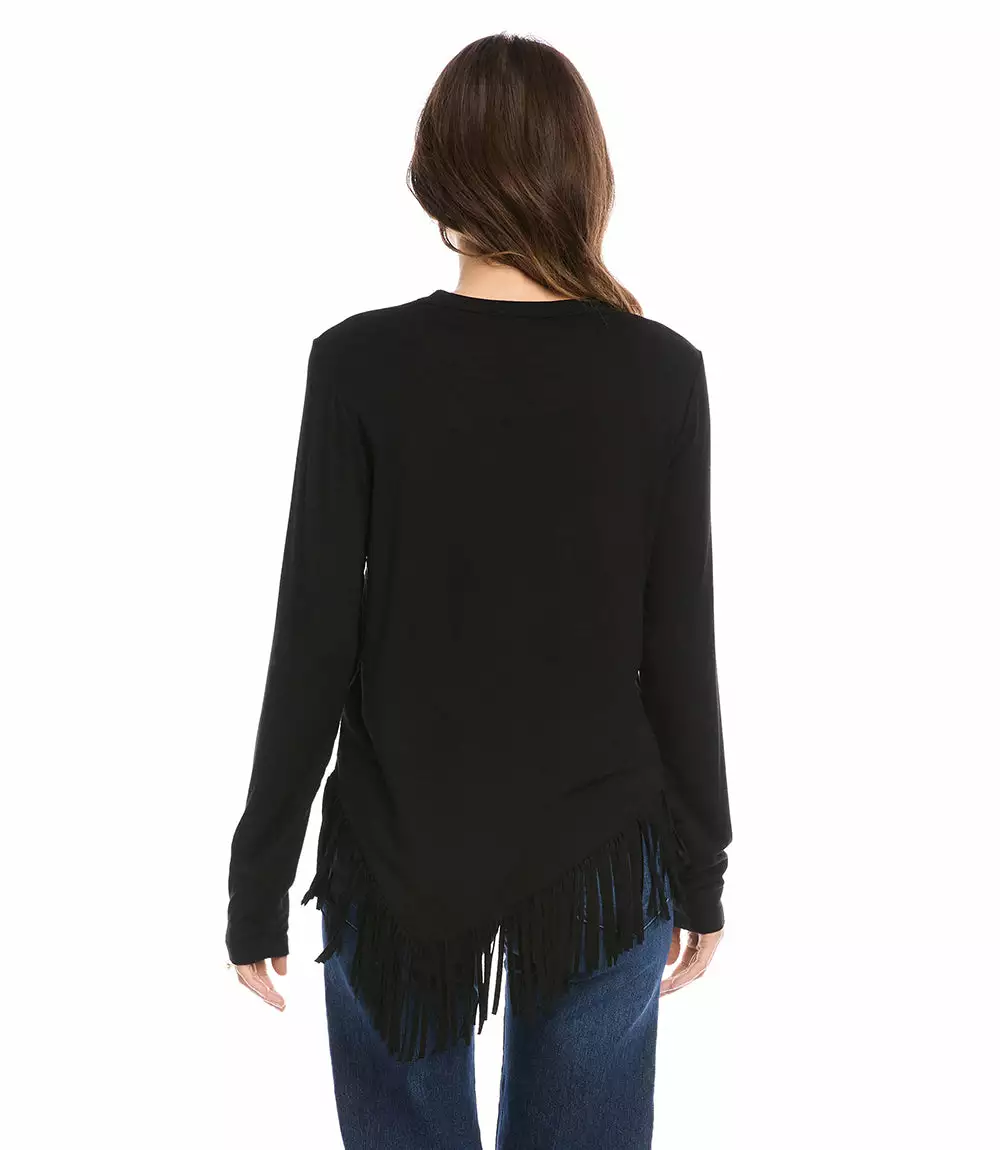Karen Kane Petite Size Asymmetric Fringe Top 4 Karen Kane Petite Size Asymmetric Fringe Top - Image 2