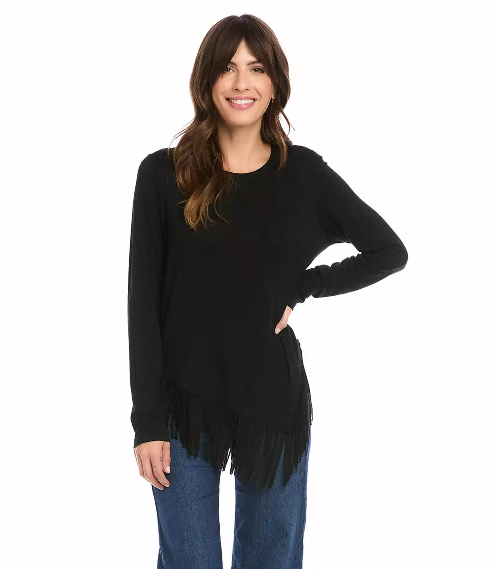 Karen Kane Petite Size Asymmetric Fringe Top 6 Karen Kane Petite Size Asymmetric Fringe Top - Image 4