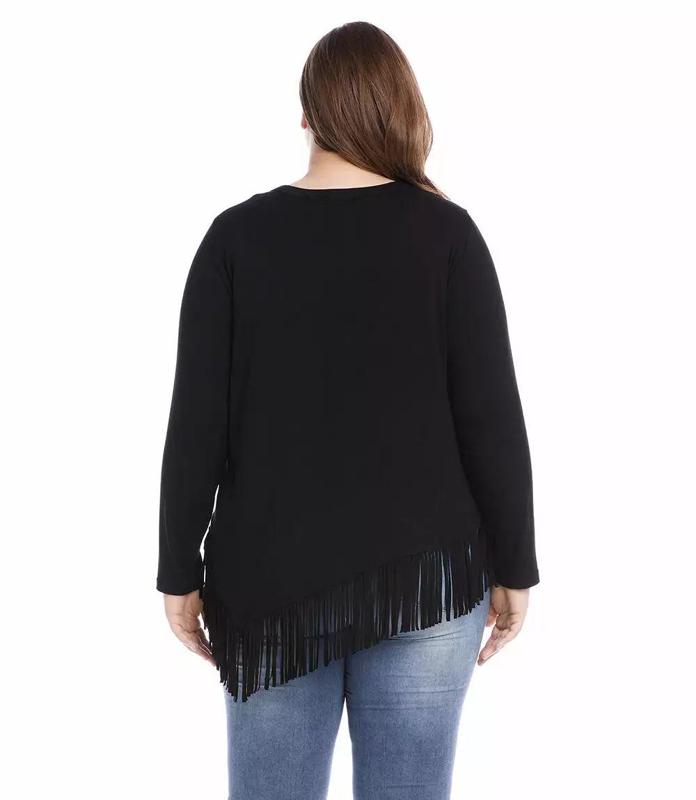 Karen Kane Plus Size Asymmetric Fringe Top 4 Karen Kane Plus Size Asymmetric Fringe Top - Image 2