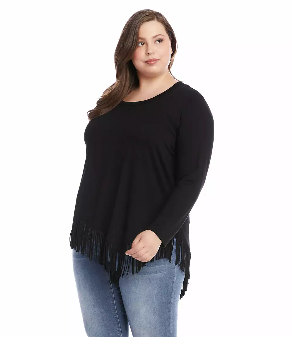 Karen Kane Plus Size Asymmetric Fringe Top 7 Karen Kane Plus Size Asymmetric Fringe Top - Image 5