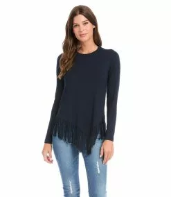 Karen Kane Asymmetric Fringe Top