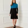 Karen Kane Colorblock Turtleneck Dress -karen kane Sales Shop karenkane 2022 fall 3L13179 TEA 132579