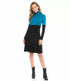 Karen Kane Colorblock Turtleneck Dress -karen kane Sales Shop karenkane 2022 fall 3L13179 TEA 1706