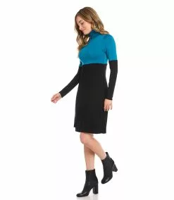 Karen Kane Colorblock Turtleneck Dress -karen kane Sales Shop karenkane 2022 fall 3L13179 TEA 1721