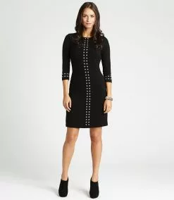 Karen Kane Silver Studded Sheath Dress 20 Karen Kane Silver Studded Sheath Dress -karen kane Sales Shop karenkane 2022 fall 3L13185 BLK 009