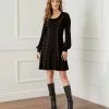 Karen Kane Studded A-Line Dress -karen kane Sales Shop karenkane 2022 fall 3L14327 BLK 132534
