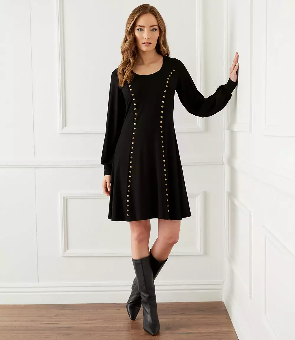 Karen Kane Studded A-Line Dress 8 Karen Kane Studded A-Line Dress - Image 6