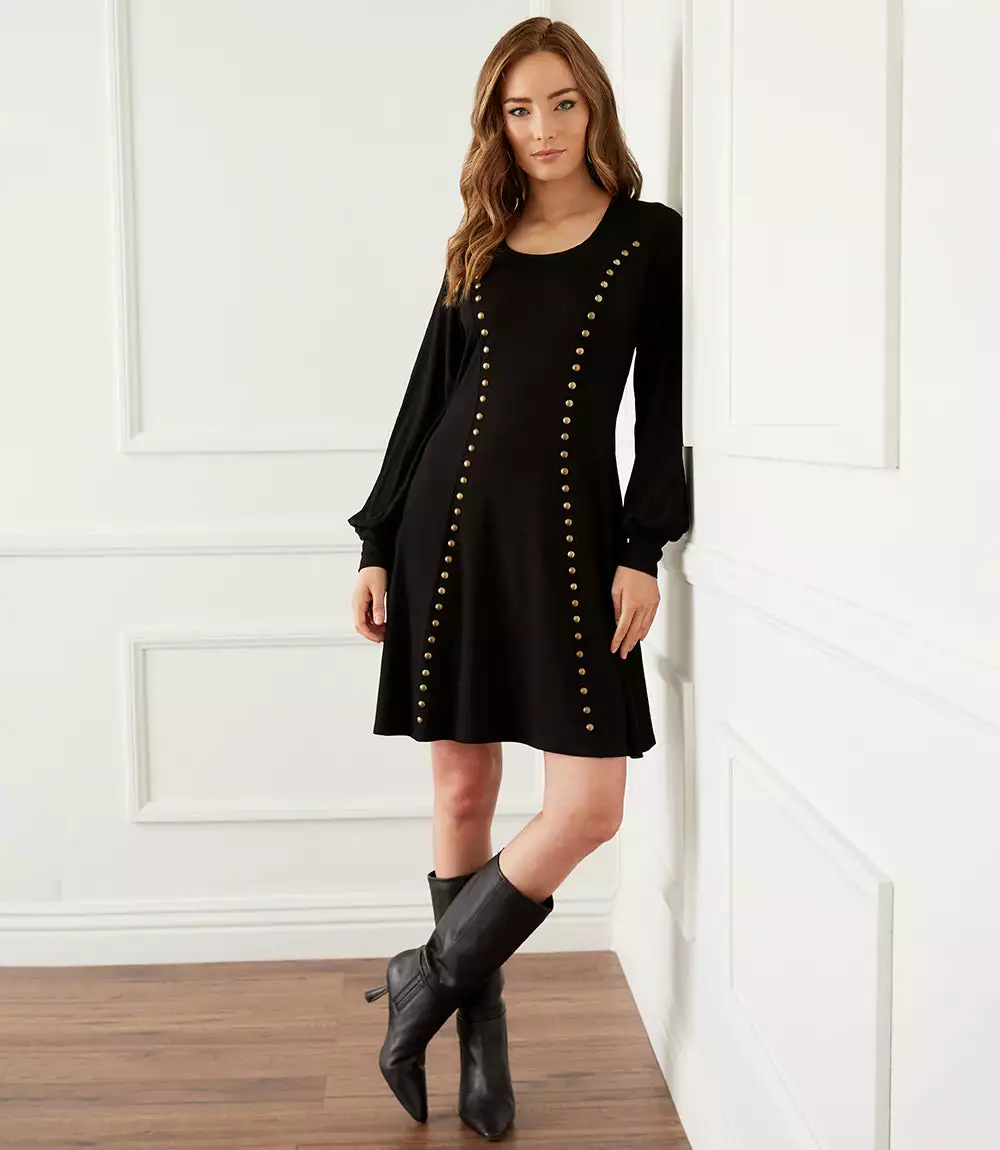 Karen Kane Studded A-Line Dress 10 Karen Kane Studded A-Line Dress - Image 8