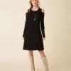 Karen Kane Cold Shoulder A-Line Dress -karen kane Sales Shop karenkane 2022 fall 3L14329 BLK 001