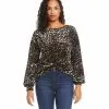 Karen Kane Petite Size Velvet Burnout Twist-Front Top -karen kane Sales Shop karenkane 2022 fall 3L19604P BBR 004 1