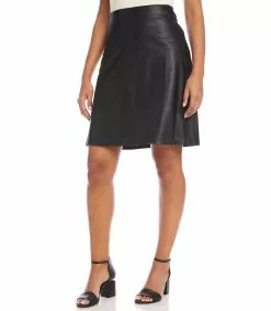 Karen Kane Faux Leather Skirt -karen kane Sales Shop karenkane 2022 fall 3L21155 BLK 2353