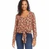 Karen Kane Tie-Front Top -karen kane Sales Shop karenkane 2022 fall 3L22607 FLO 001