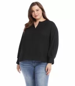 Karen Kane Plus Size Split Placket Blouse