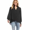 Karen Kane Smocked Crossover Top -karen kane Sales Shop karenkane 2022 fall 3L25411 BLK 001