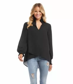 Karen Kane Smocked Crossover Top