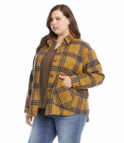 Karen Kane Plus Size Plaid Shirt Jacket -karen kane Sales Shop karenkane 2022 fall 3L31232W PLA 004