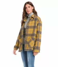 Karen Kane Plaid Shirt Jacket -karen kane Sales Shop karenkane 2022 fall 3L31232 PLA 003
