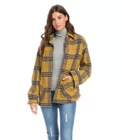Karen Kane Plaid Shirt Jacket -karen kane Sales Shop karenkane 2022 fall 3L31232 PLA 004
