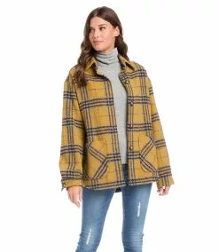 Karen Kane Plaid Shirt Jacket -karen kane Sales Shop karenkane 2022 fall 3L31232 PLA 005