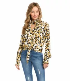 Karen Kane Petite Size Tie-Front Top