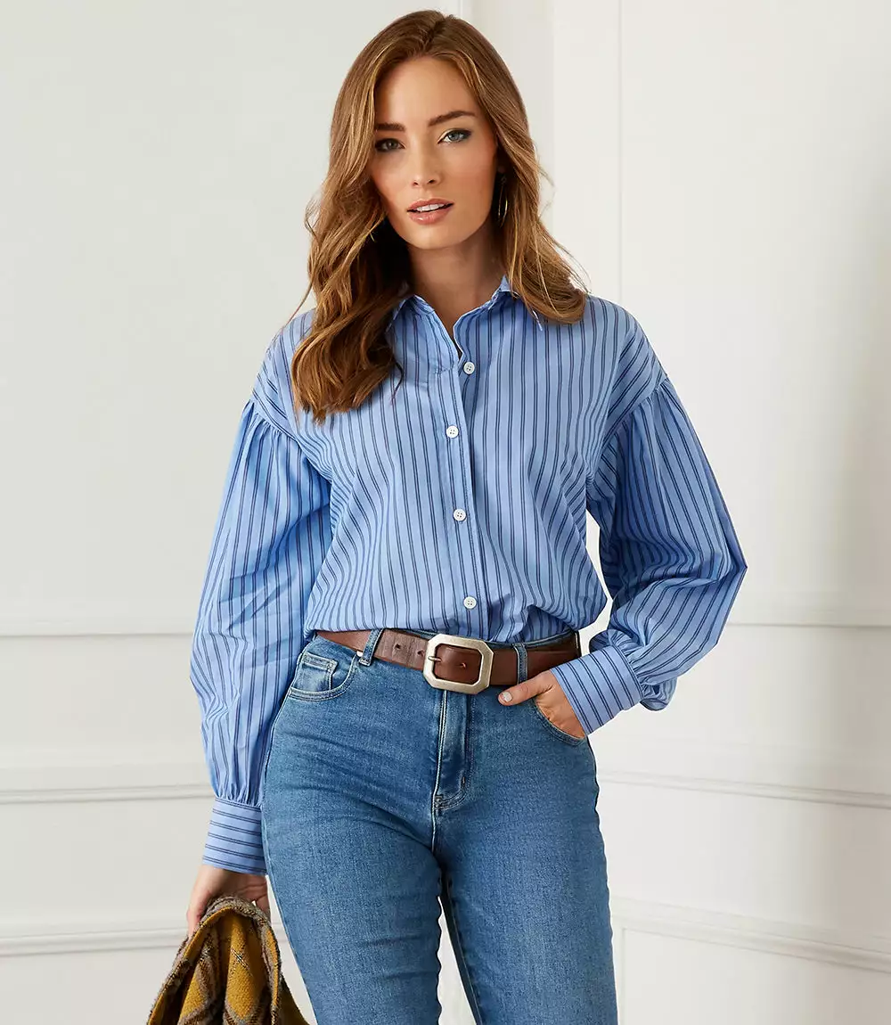 Karen Kane Shirred Sleeve Shirt 3 Karen Kane Shirred Sleeve Shirt