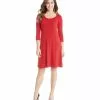 Karen Kane 3/4 Sleeve Sweater Dress 1 Karen Kane 3/4 Sleeve Sweater Dress -karen kane Sales Shop karenkane 2022 fall 3L43418 RED 002