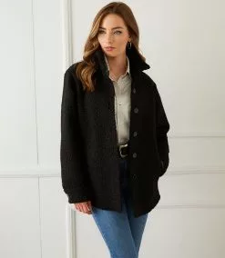 Karen Kane Boucle Shirt Jacket 19 Karen Kane Boucle Shirt Jacket -karen kane Sales Shop karenkane 2022 fall 3L45587 BLK 008