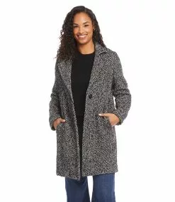 Karen Kane Herringbone Coat -karen kane Sales Shop karenkane 2022 fall 3L54191 BLC 2161