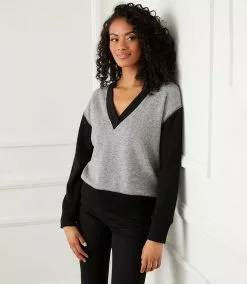 Karen Kane Colorblock V-Neck Sweater -karen kane Sales Shop karenkane 2022 fall 3L57572 GWB 133770