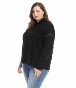 Karen Kane Plus Size Colorblock Sweater -karen kane Sales Shop karenkane 2022 fall 3L57574W BGY 2359