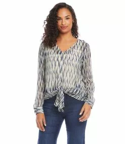 Karen Kane Petite Size Tie Front Top