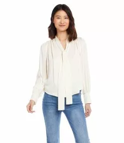Karen Kane Long Sleeve Bow Blouse