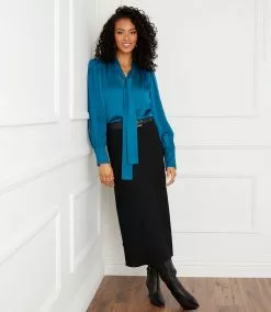 Karen Kane Long Sleeve Bow Blouse -karen kane Sales Shop karenkane 2022 fall 3L63552 TEA 132790 1fe93203 8679 40df ad24 b2d743e10b81