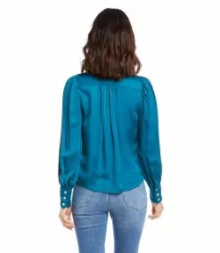 Karen Kane Long Sleeve Bow Blouse -karen kane Sales Shop karenkane 2022 fall 3L63552 TEA 0915