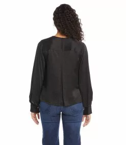 Karen Kane Shirred Blouson Sleeve Top -karen kane Sales Shop karenkane 2022 fall 3L63553 BLK 1775