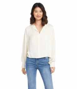 Karen Kane Shirred Blouson Sleeve Top