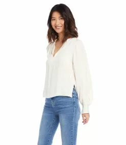 Karen Kane Shirred Blouson Sleeve Top -karen kane Sales Shop karenkane 2022 fall 3L63553 CRE 0646