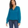 Karen Kane Shirred Blouson Sleeve Top -karen kane Sales Shop karenkane 2022 fall 3L63553 TEA 001