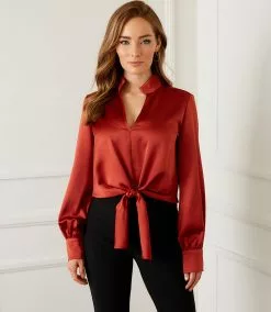 Karen Kane Tie-Front Top -karen kane Sales Shop karenkane 2022 fall 3L68112 RUS 006