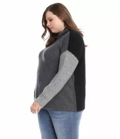 Karen Kane Plus Size Colorblock Sweater -karen kane Sales Shop karenkane 2022 fall 3L89402W GRA 2415