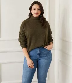 Karen Kane Plus Size Mock Neck Sweater -karen kane Sales Shop karenkane 2022 fall 3N94225W OLI 001