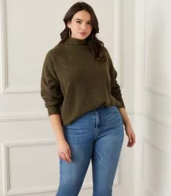 Karen Kane Plus Size Mock Neck Sweater -karen kane Sales Shop karenkane 2022 fall 3N94225W OLI 005