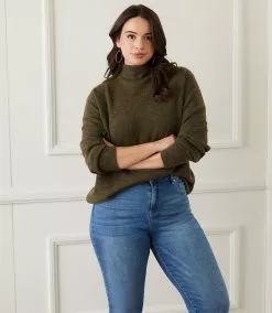 Karen Kane Plus Size Mock Neck Sweater -karen kane Sales Shop karenkane 2022 fall 3N94225W OLI 006