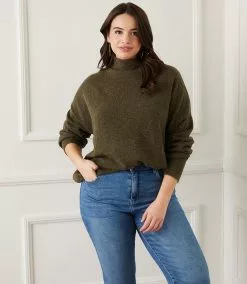 Karen Kane Plus Size Mock Neck Sweater -karen kane Sales Shop karenkane 2022 fall 3N94225W OLI 007