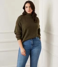 Karen Kane Plus Size Mock Neck Sweater