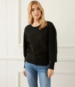 Karen Kane Pleat Sleeve Sweater 12 Karen Kane Pleat Sleeve Sweater -karen kane Sales Shop karenkane 2022 fall 3N94229 BLK 006