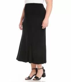 Karen Kane Plus Size Maxi Skirt -karen kane Sales Shop karenkane 2022 fall L13036W BLK 003