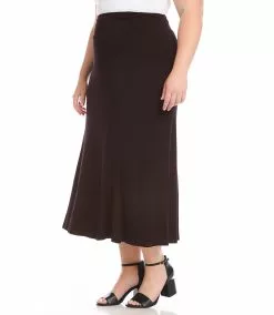 Karen Kane Plus Size Maxi Skirt -karen kane Sales Shop karenkane 2022 fall L13036W BRO 003